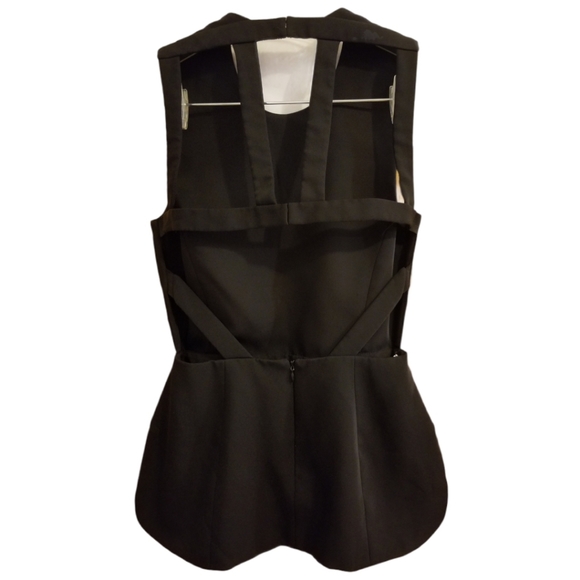 BCBGMAXAZRIA Backless Peplum Top Black Size XXS - Picture 2 of 7